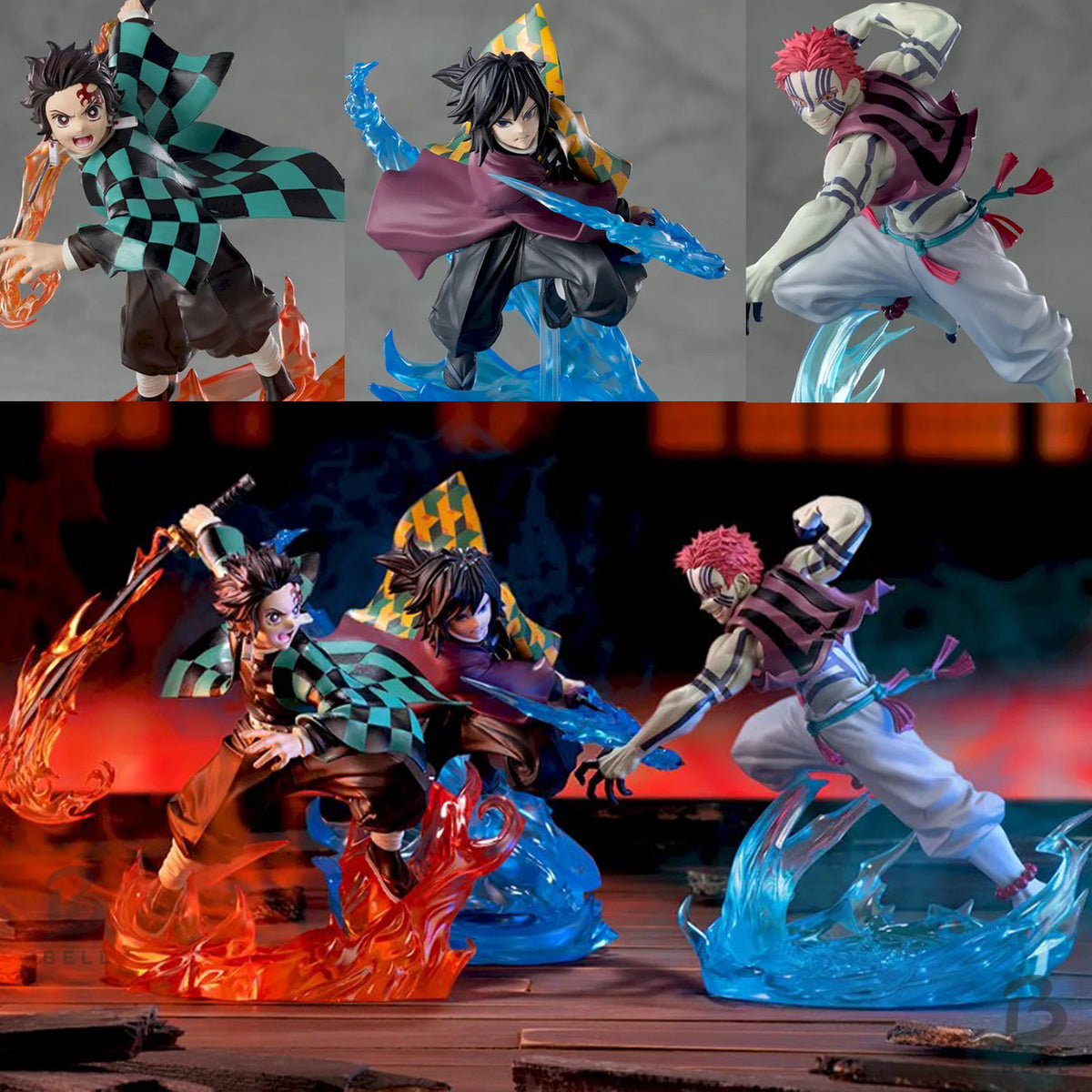Demon Slayer kimetsu XrossLink Figure 3pc Set Tanjiro Giyu Akaza Infinity Castle