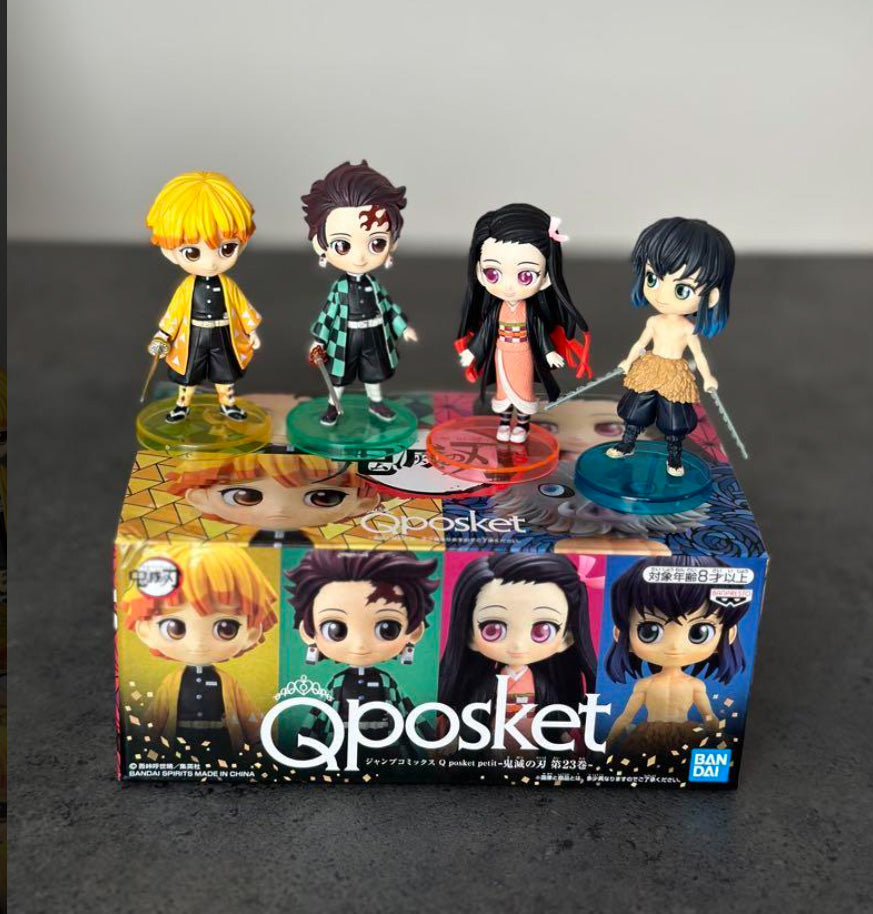 Demon Slayer Figure Tanjiro Zenitsu Nezuko Inosuke  with 6 parts Japan Anime New