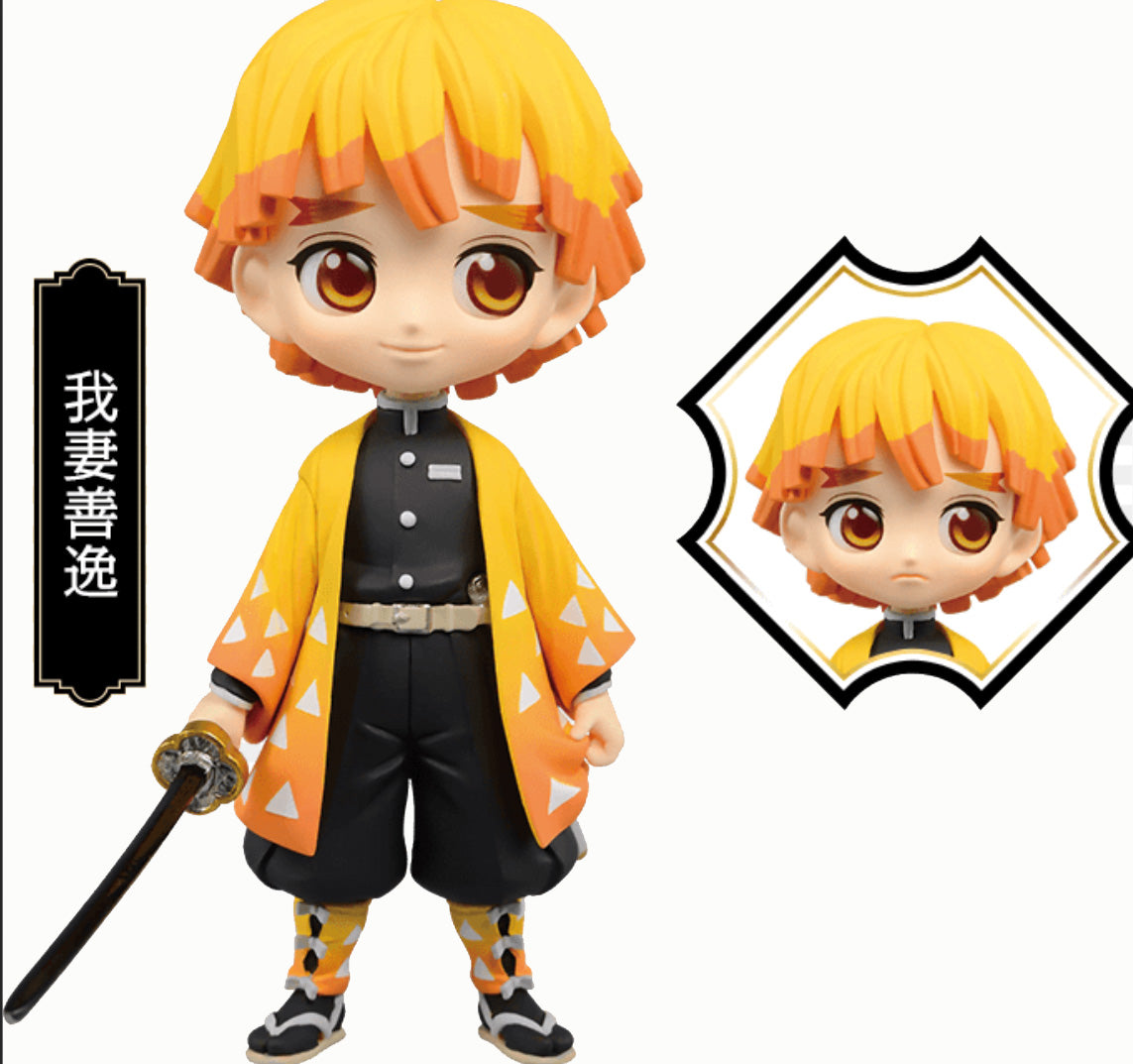 Demon Slayer Figure Tanjiro Zenitsu Nezuko Inosuke  with 6 parts Japan Anime New