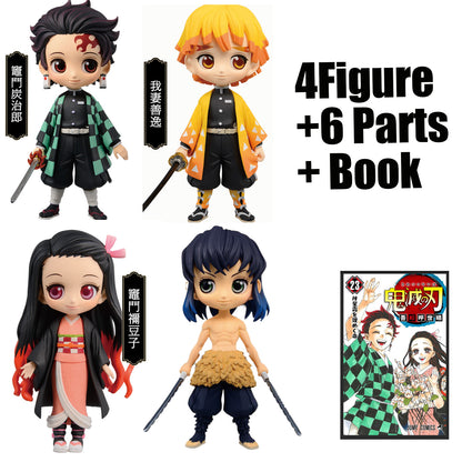 Demon Slayer Figure Tanjiro Zenitsu Nezuko Inosuke  with book 23 Sealed Japan