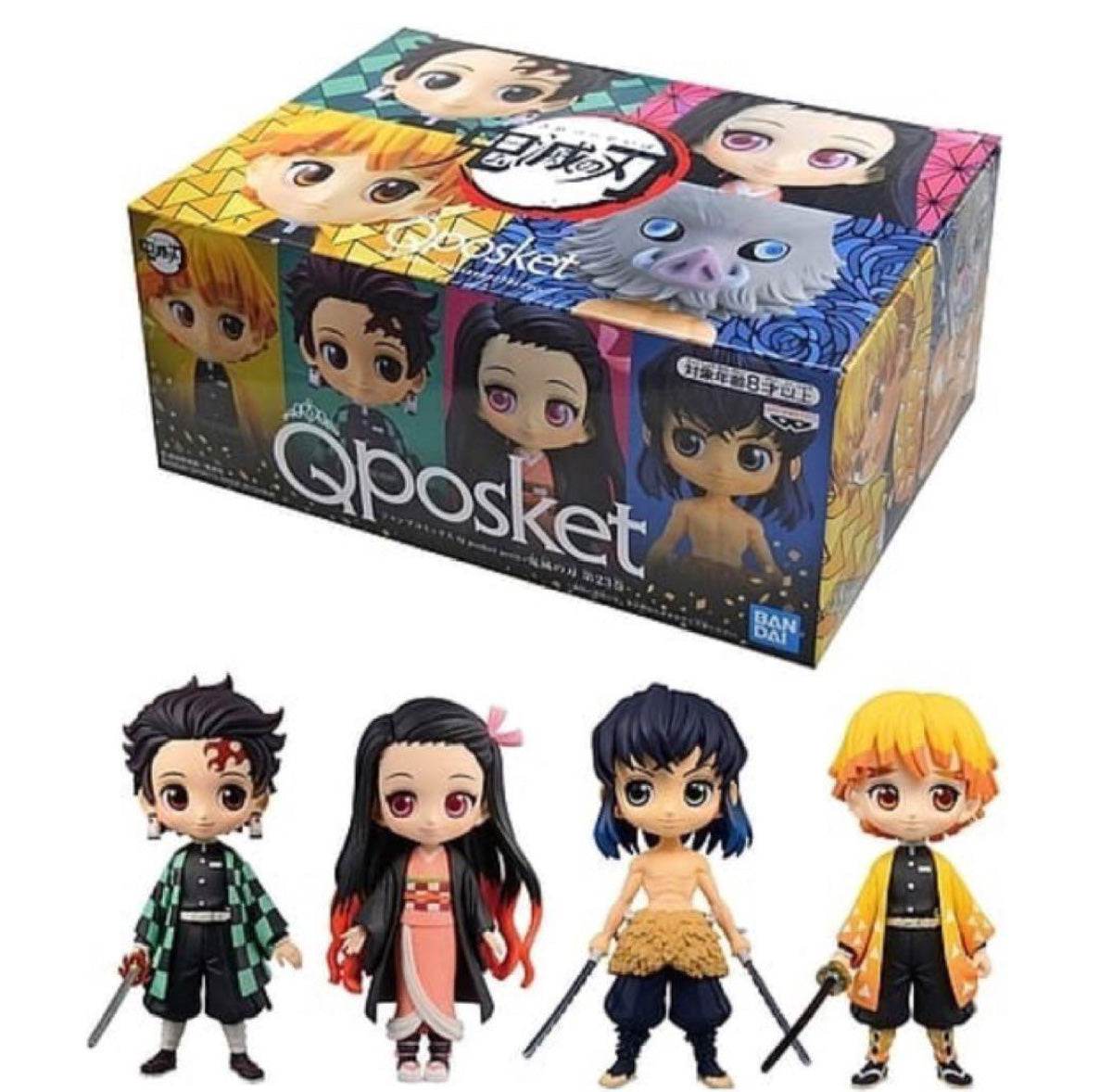 Demon Slayer Figure Tanjiro Zenitsu Nezuko Inosuke  with 6 parts Japan Anime New