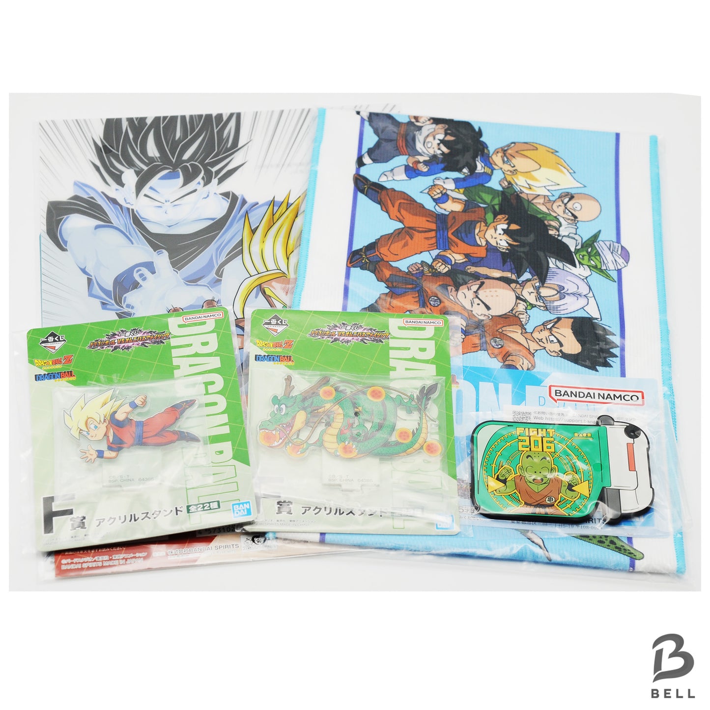 Dragon Ball Ichiban kuji Acrylic Stand Rubber Coaster  Clear File Towel Set of 5