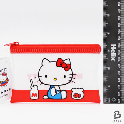 Hello Kitty 50th anniversary flat pouch zipper bag & mirror SANRIO Hello Kitty