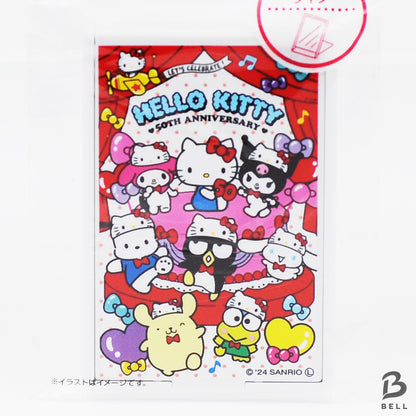 Hello Kitty 50th anniversary flat pouch zipper bag & mirror SANRIO Hello Kitty