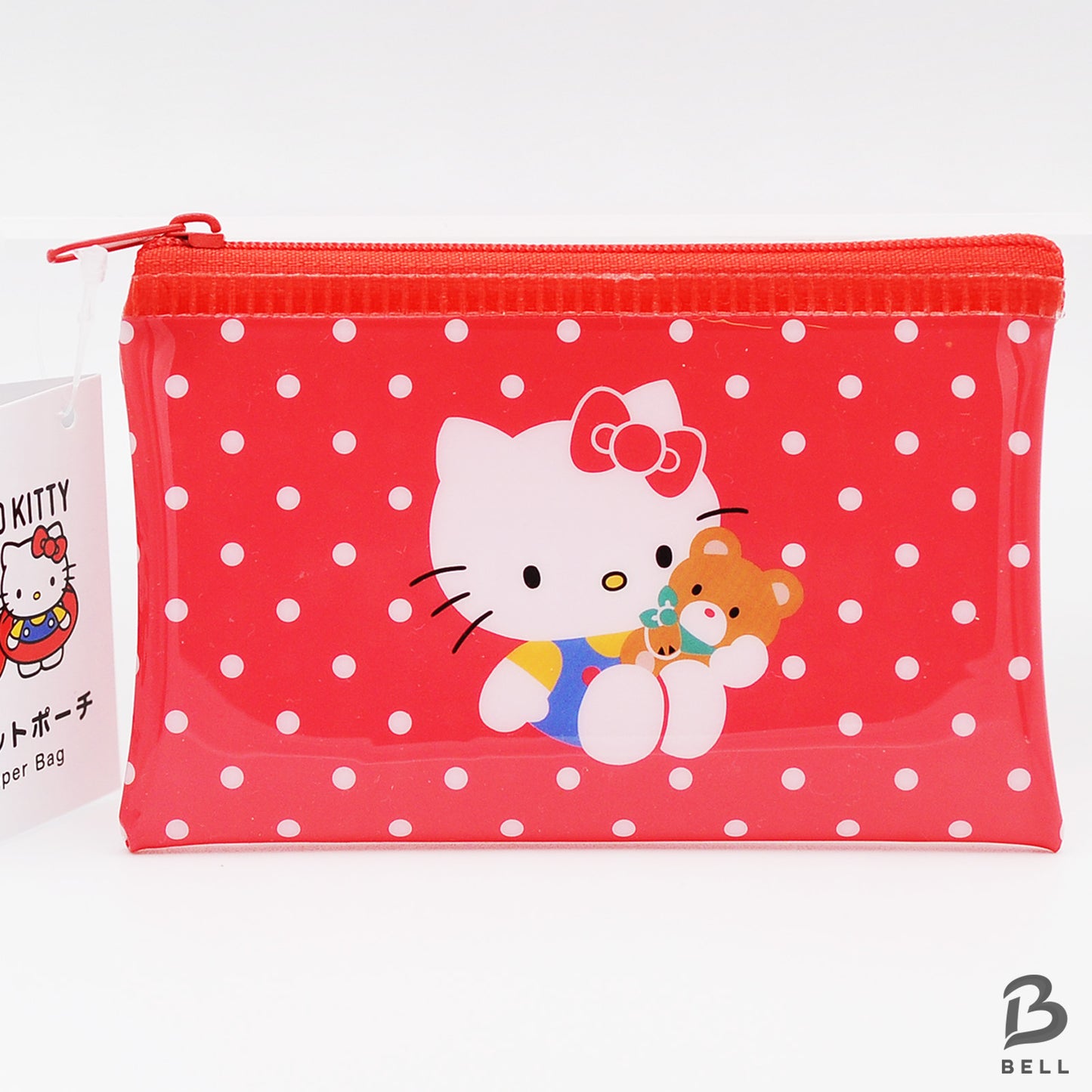 Hello Kitty 50th anniversary flat pouch zipper bag & mirror SANRIO Hello Kitty