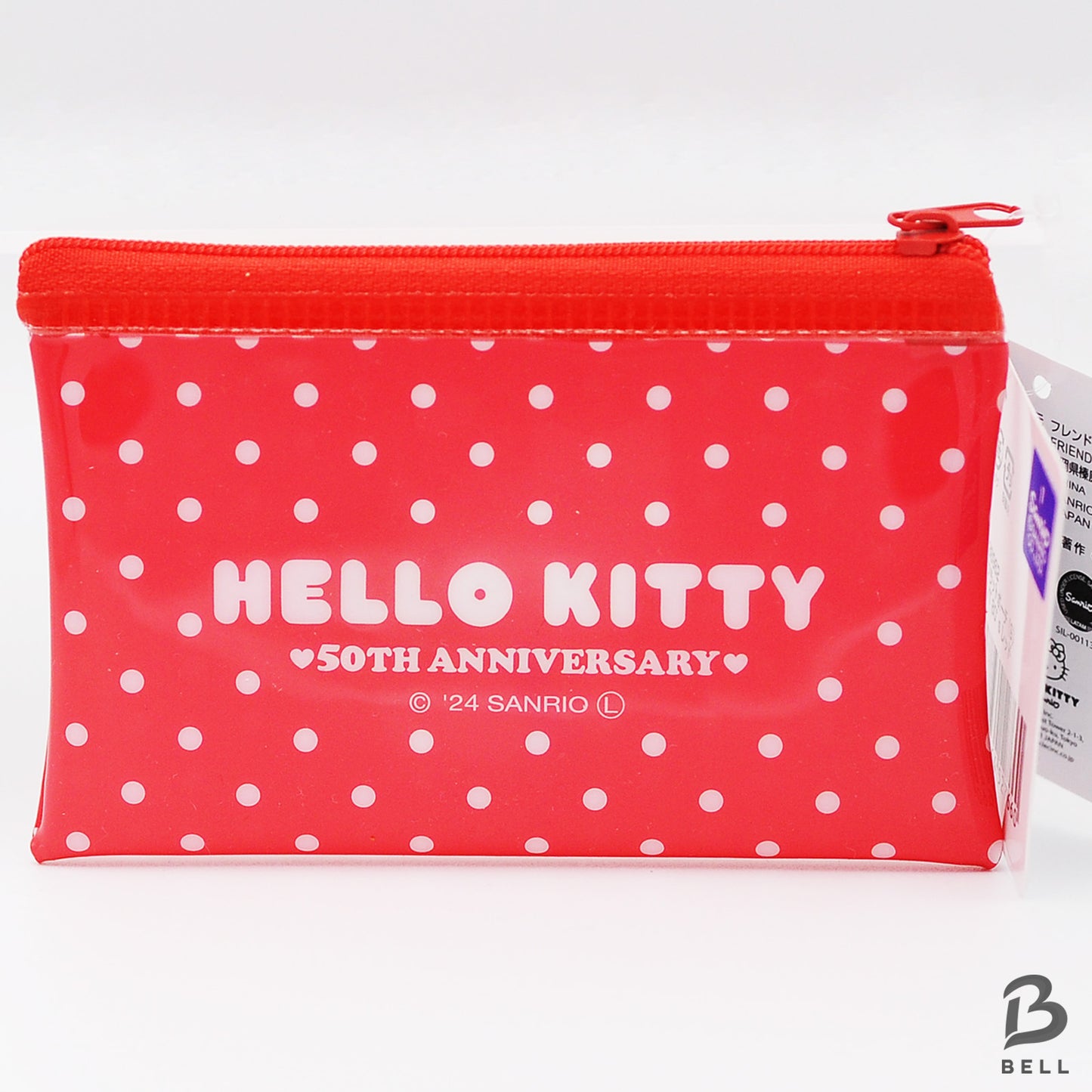 Hello Kitty 50th anniversary flat pouch zipper bag & mirror SANRIO Hello Kitty