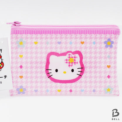 Hello Kitty 50th anniversary flat pouch zipper bag & mirror SANRIO Hello Kitty
