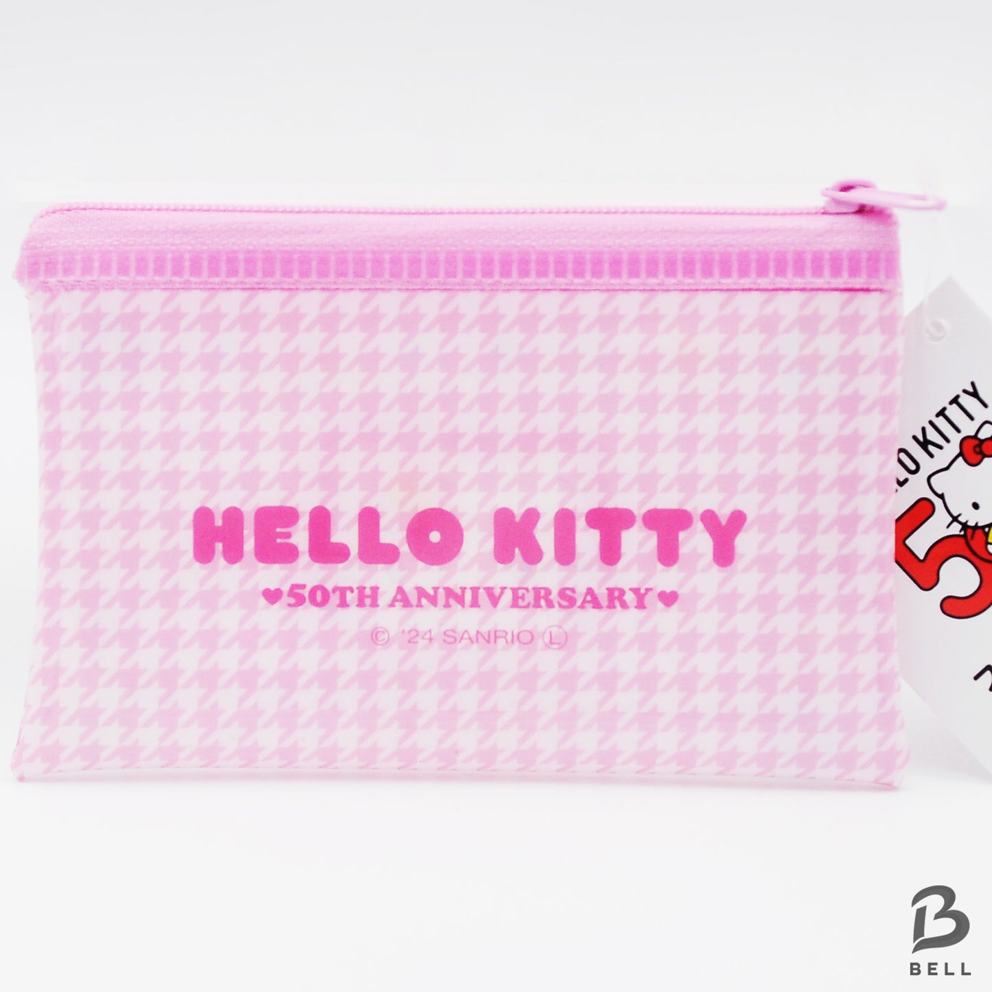 Hello Kitty 50th anniversary flat pouch zipper bag & mirror SANRIO Hello Kitty