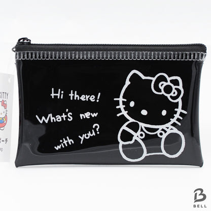 Hello Kitty 50th anniversary flat pouch zipper bag & mirror SANRIO Hello Kitty