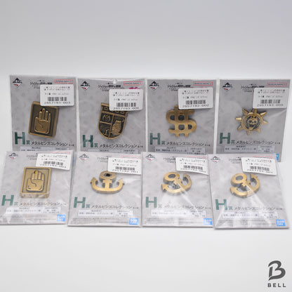 JoJo's Bizarre Adventure 8pcs Gold Metal Pin Badge Lot Anime Brooch Set Japan