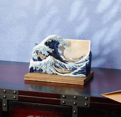 Katsushika Hokusai The Great Wave Diorama Ichiban Kuji A Prize w/ Postcard Stand