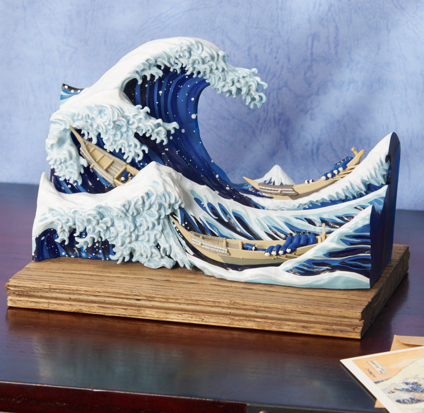 Katsushika Hokusai The Great Wave Diorama Ichiban Kuji A Prize w/ Postcard Stand