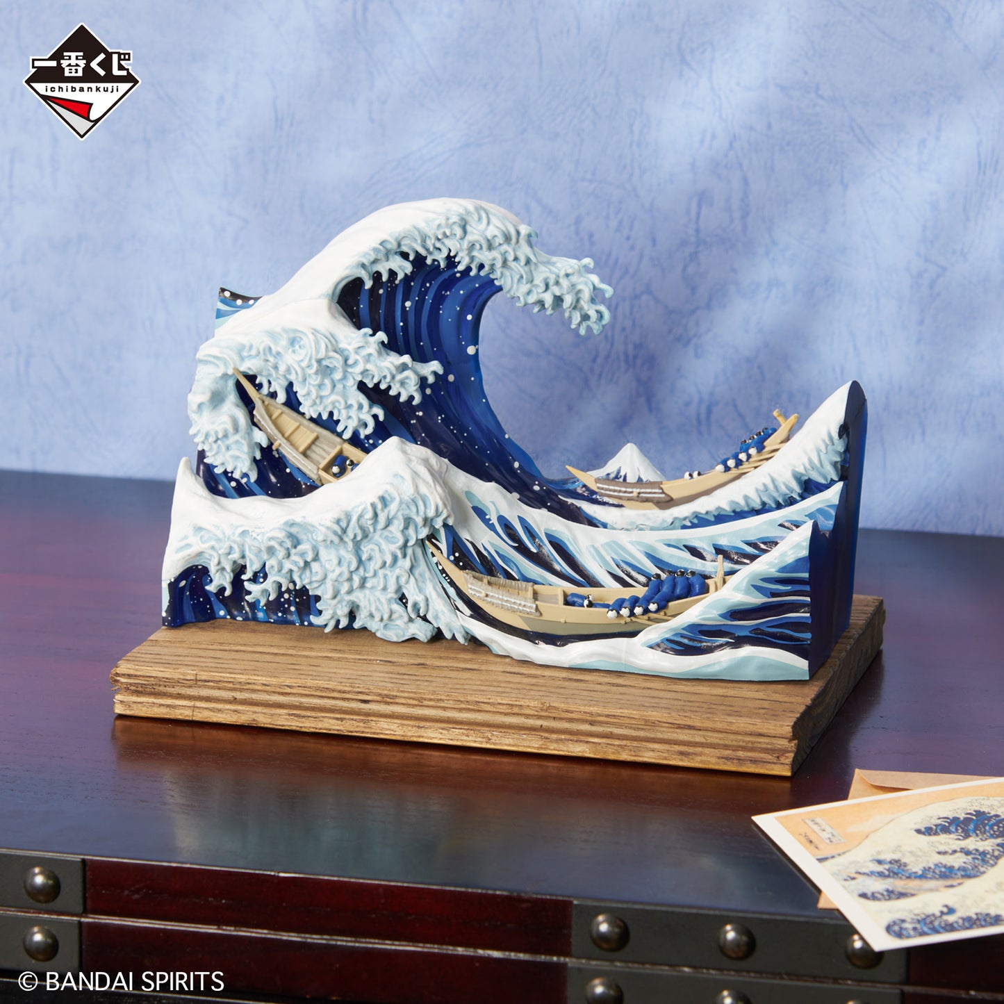 Katsushika Hokusai The Great Wave Diorama Ichiban Kuji A Prize w/ Postcard Stand