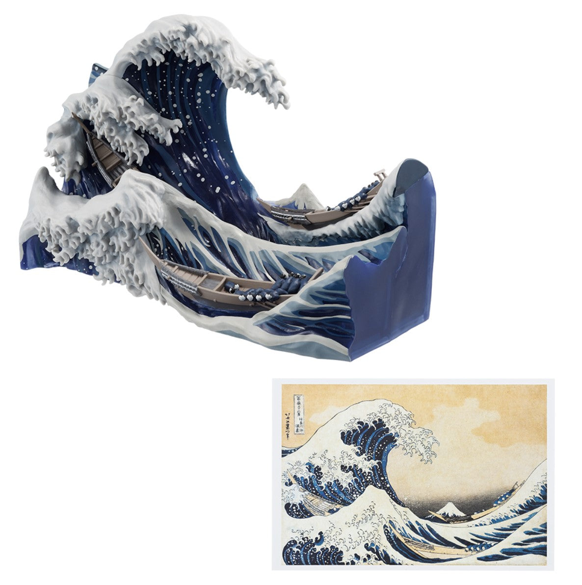 Katsushika Hokusai The Great Wave Diorama Ichiban Kuji Sumi ink ver. Figure New