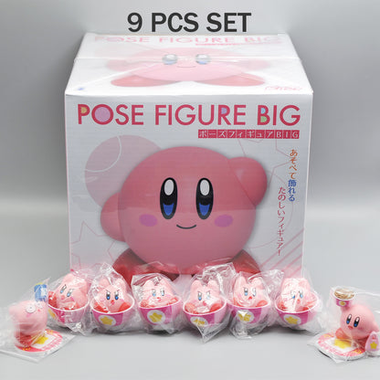 Kirby Pose Figure BIG 9PCS Set Figure Lot Japan Prize Mascot Pink Bulk JP GAME