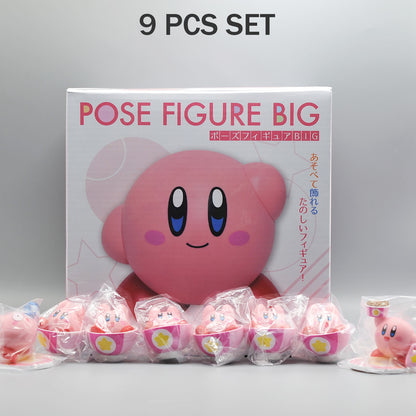 Kirby Pose Figure BIG 9PCS Set Figure Lot Japan Prize Mascot Pink Bulk JP GAME