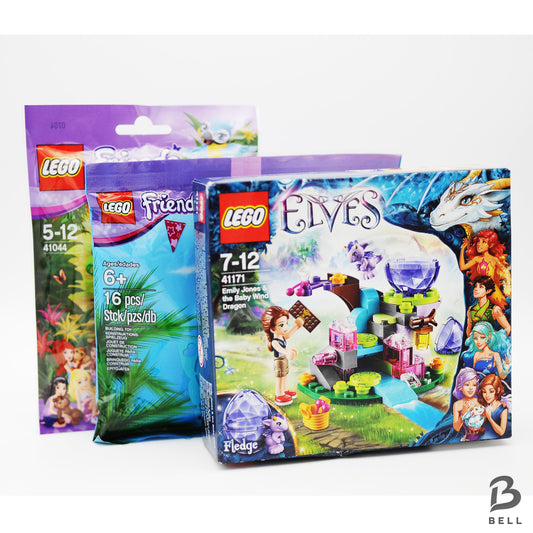 Lego ELVES 41171 & LEGO Friends 41044 & Party stck pzs db Sealed New Set of 3