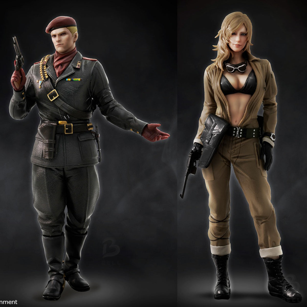 Metal Gear Solid Delta: Snake Eater Figure Collection Ocelot Eva Set of 2 JAPAN