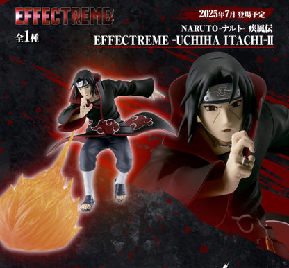 Promotional image of Naruto Shippuden EFFECTREME Uchiha Itachi II with flame effect and face close-up