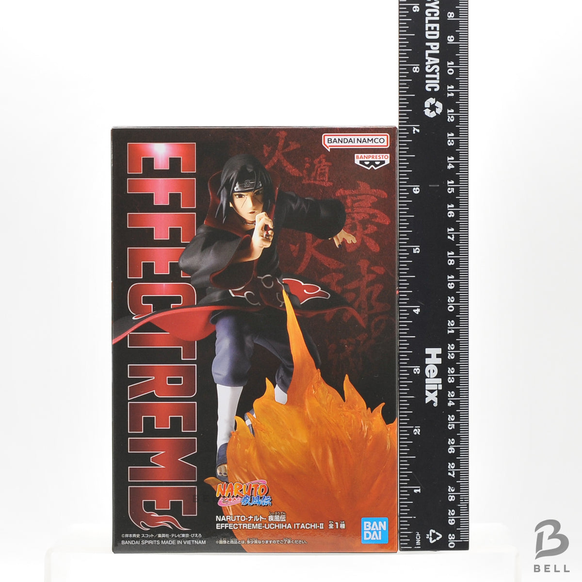EFFECTREME Uchiha Itachi II box beside a vertical ruler for size comparison