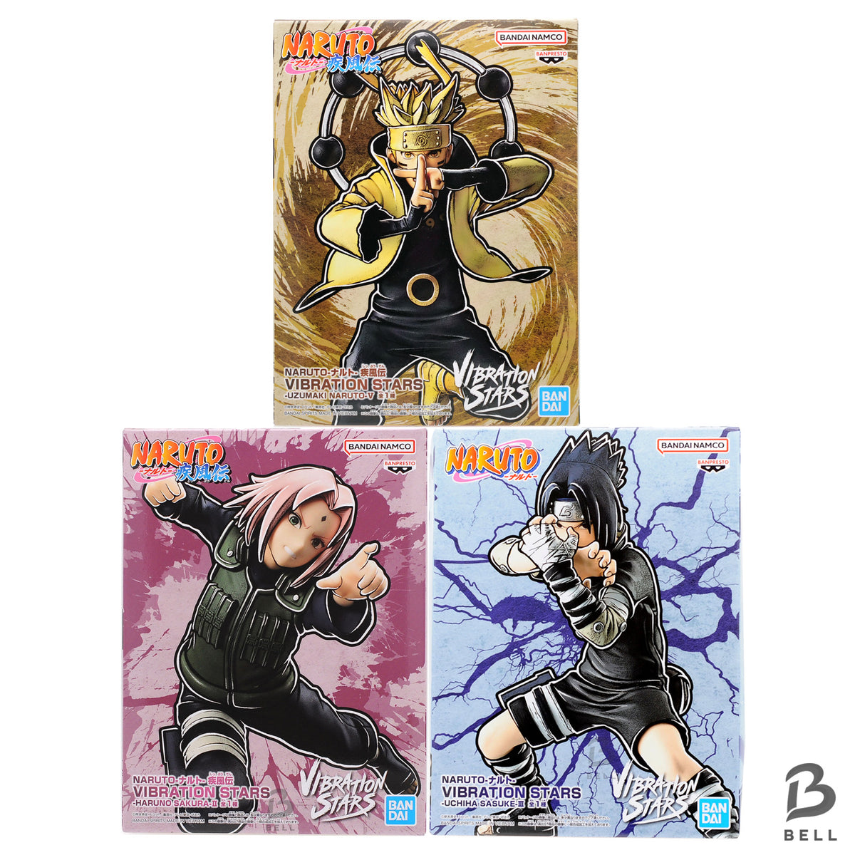 Naruto Shippuden Team 7 Figure Lot 3 Naruto Sasuke Sakura Vibration Stars japan