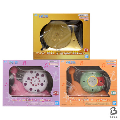 ONE PIECE Den Den Mushi Speaker Set Robin Jinbe Gold Japan Figure Anime New