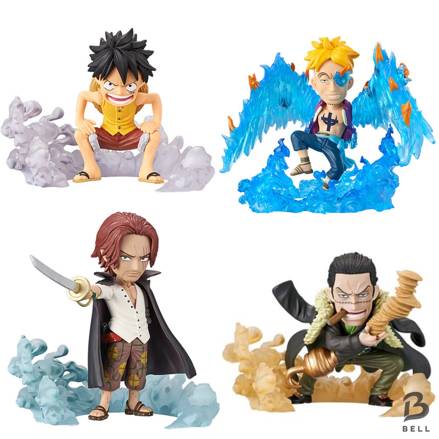 ONE PIECE WCF BURST Luffy Marco Shanks Crocodile 4 Figure Set Banpresto Japan New