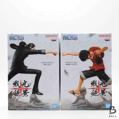 One Piece figure lot Monkey D Luffy & Rob Lucci - Senkou Zekkei Japan set of 2