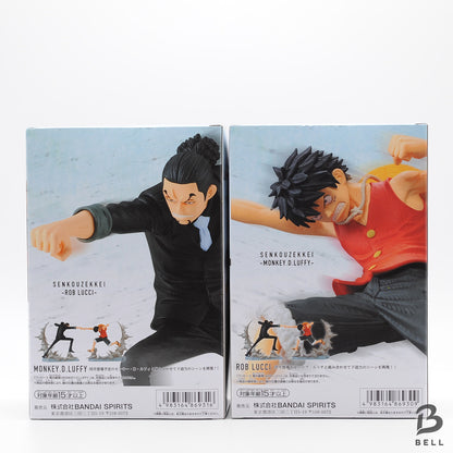 One Piece figure lot Monkey D Luffy & Rob Lucci - Senkou Zekkei Japan set of 2