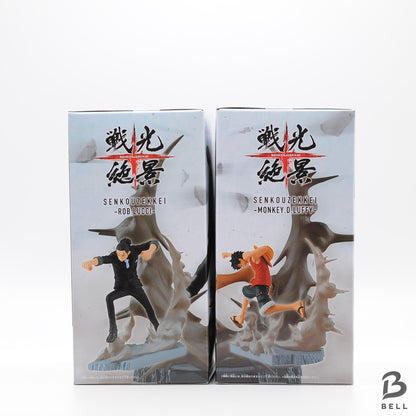 One Piece figure lot Monkey D Luffy & Rob Lucci - Senkou Zekkei Japan set of 2