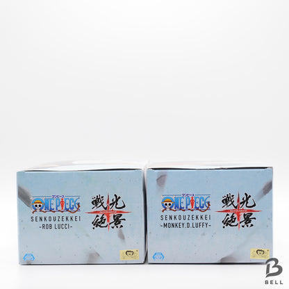 One Piece figure lot Monkey D Luffy & Rob Lucci - Senkou Zekkei Japan set of 2