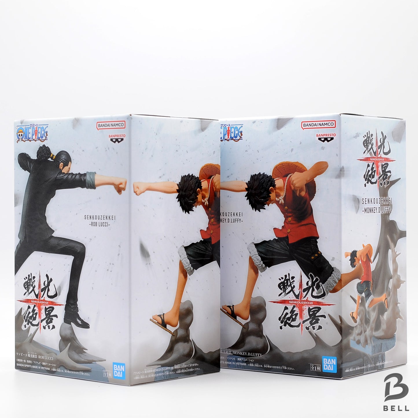 One Piece figure lot Monkey D Luffy & Rob Lucci - Senkou Zekkei Japan set of 2