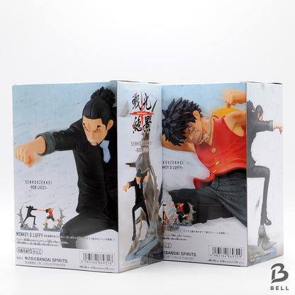 One Piece figure lot Monkey D Luffy & Rob Lucci - Senkou Zekkei Japan set of 2