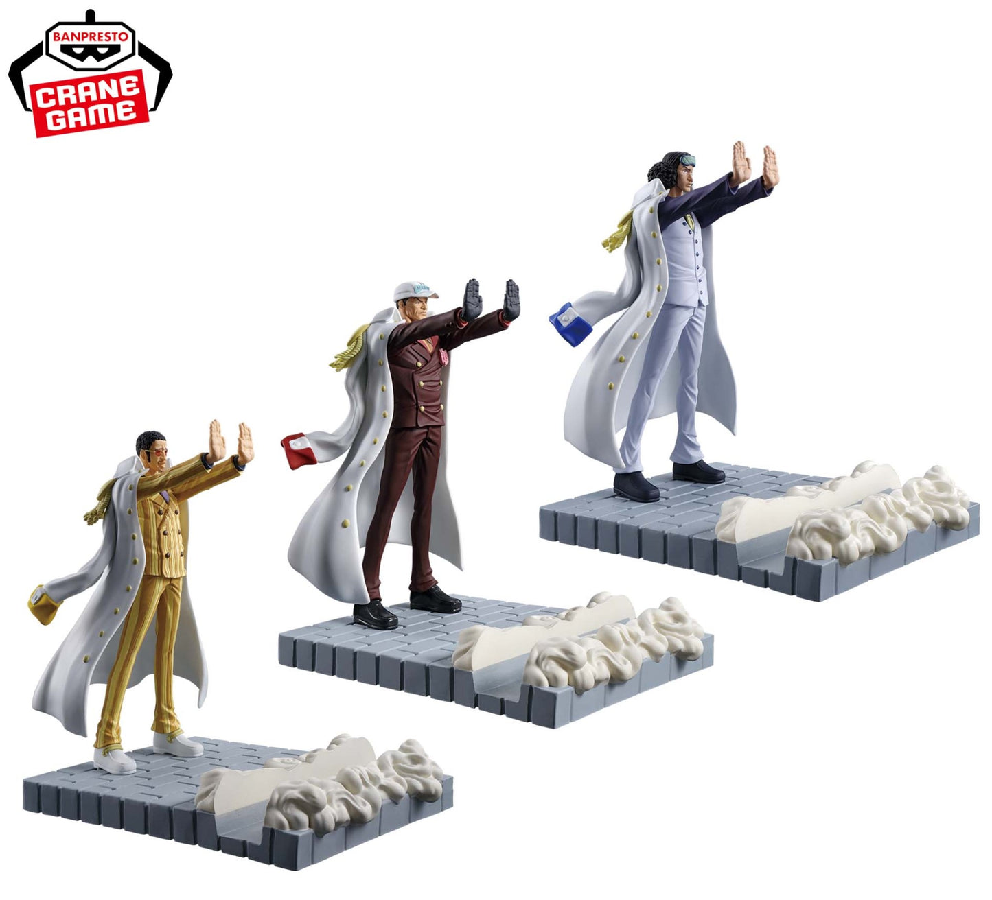 One Piece Figlife Kuzan Sakazuki Borsalino Figure Set of 3 Phone Stand Japan New