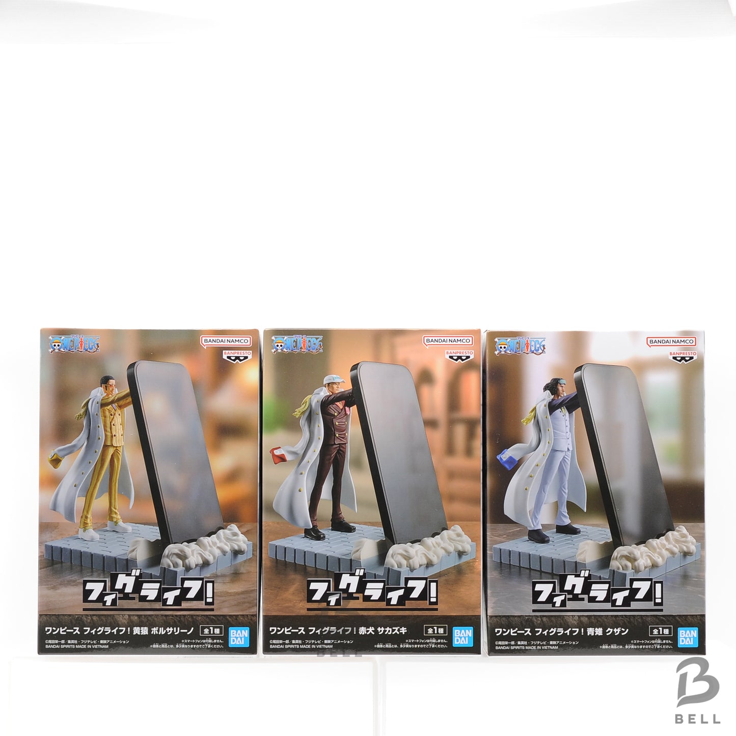 One Piece Figlife Kuzan Sakazuki Borsalino Figure Set of 3 Phone Stand Japan New