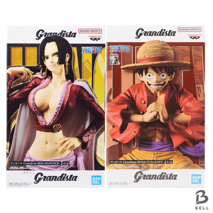 One Piece Grandista Luffy Boa Hancock Figure Set 2pcs Banpresto Authentic Japan