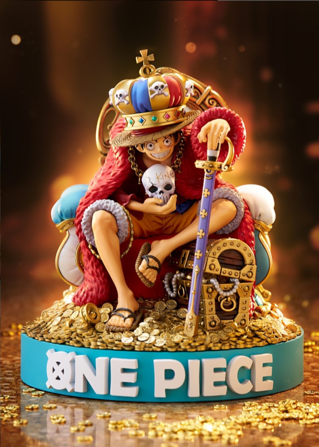 One Piece KING Monkey D. Luffy Deluxe Diorama Figure Banpresto Anime BNIB Japan