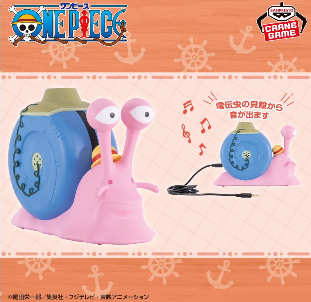 One Piece Transponder Snail Speaker Figure Luffy Den Den mushi Japan Anime