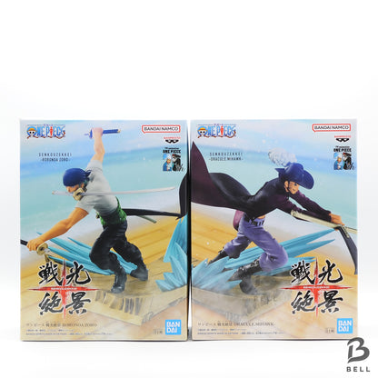 One Piece Figure Roronoa Zoro Dracule Mihawk Set of 2 Senkou Zekkei Banpresto
