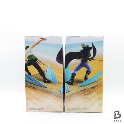 One Piece Figure Roronoa Zoro Dracule Mihawk Set of 2 Senkou Zekkei Banpresto