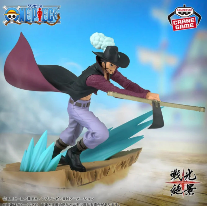 One Piece Figure Roronoa Zoro Dracule Mihawk Set of 2 Senkou Zekkei Banpresto