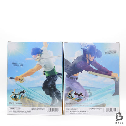 One Piece Figure Roronoa Zoro Dracule Mihawk Set of 2 Senkou Zekkei Banpresto