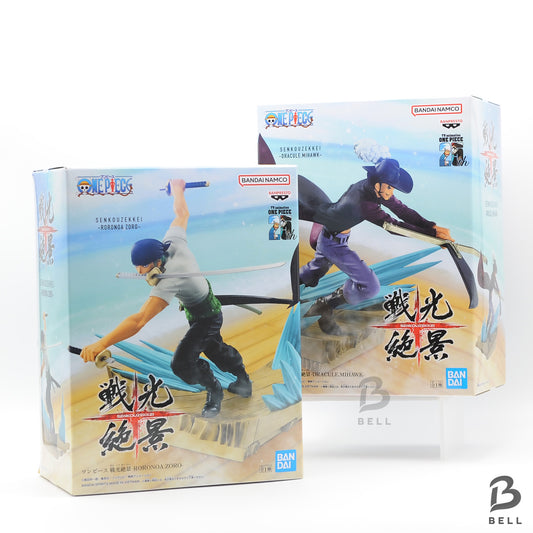 One Piece Figure Roronoa Zoro Dracule Mihawk Set of 2 Senkou Zekkei Banpresto