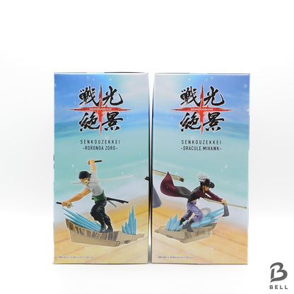 One Piece Figure Roronoa Zoro Dracule Mihawk Set of 2 Senkou Zekkei Banpresto