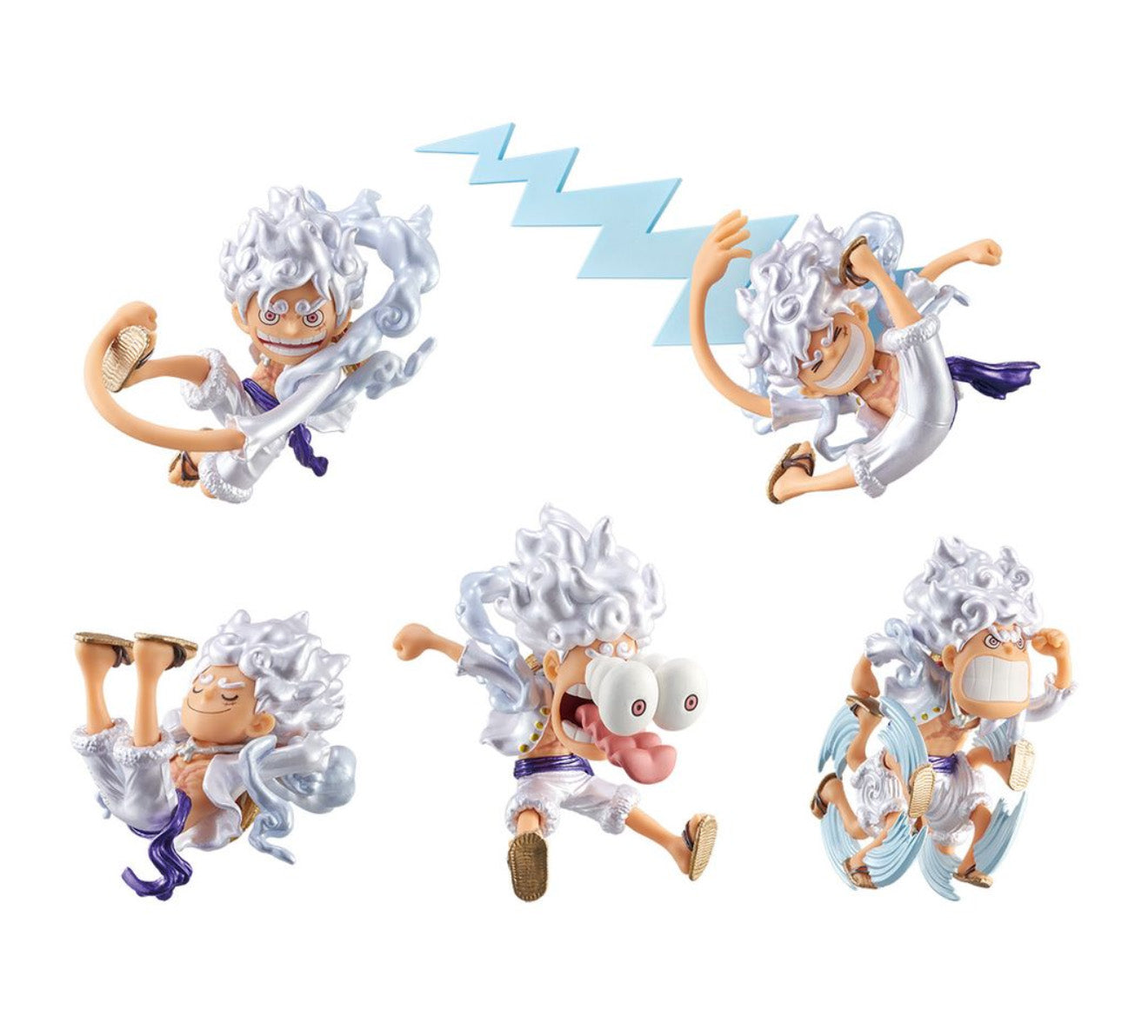 One Piece World Collectable Figure Gear 5 Special Metallic Color ver Set 5 WCF