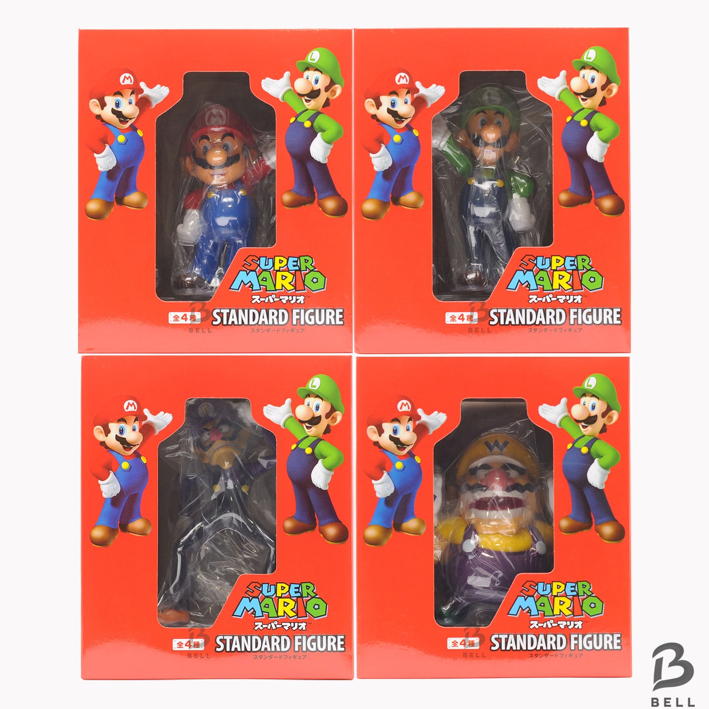 Super Mario Bros Figure Mario Luigi Wario Waluigi Set of 4 Nintendo Switch GAME