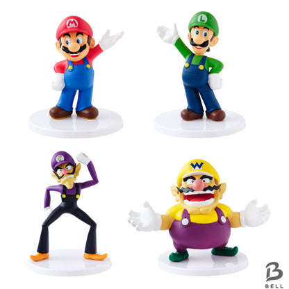 Super Mario Bros Figure Mario Luigi Wario Waluigi Set of 4 Nintendo Switch GAME