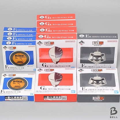 BLEACH Ichiban Kuji Prize Lot 12pcs Glass Plate Rubber Collection Metal Charm JP