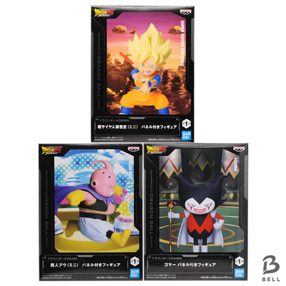 Dragon Ball DAIMA Mini Figure Set of 3 Goku Fat Buu Gomah With Panel Banpresto