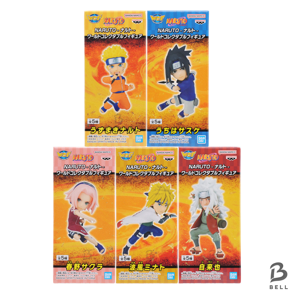 Naruto WCF Naruto Sasuke Sakura Minato Jiraiya 5 Figure Set Banpresto New